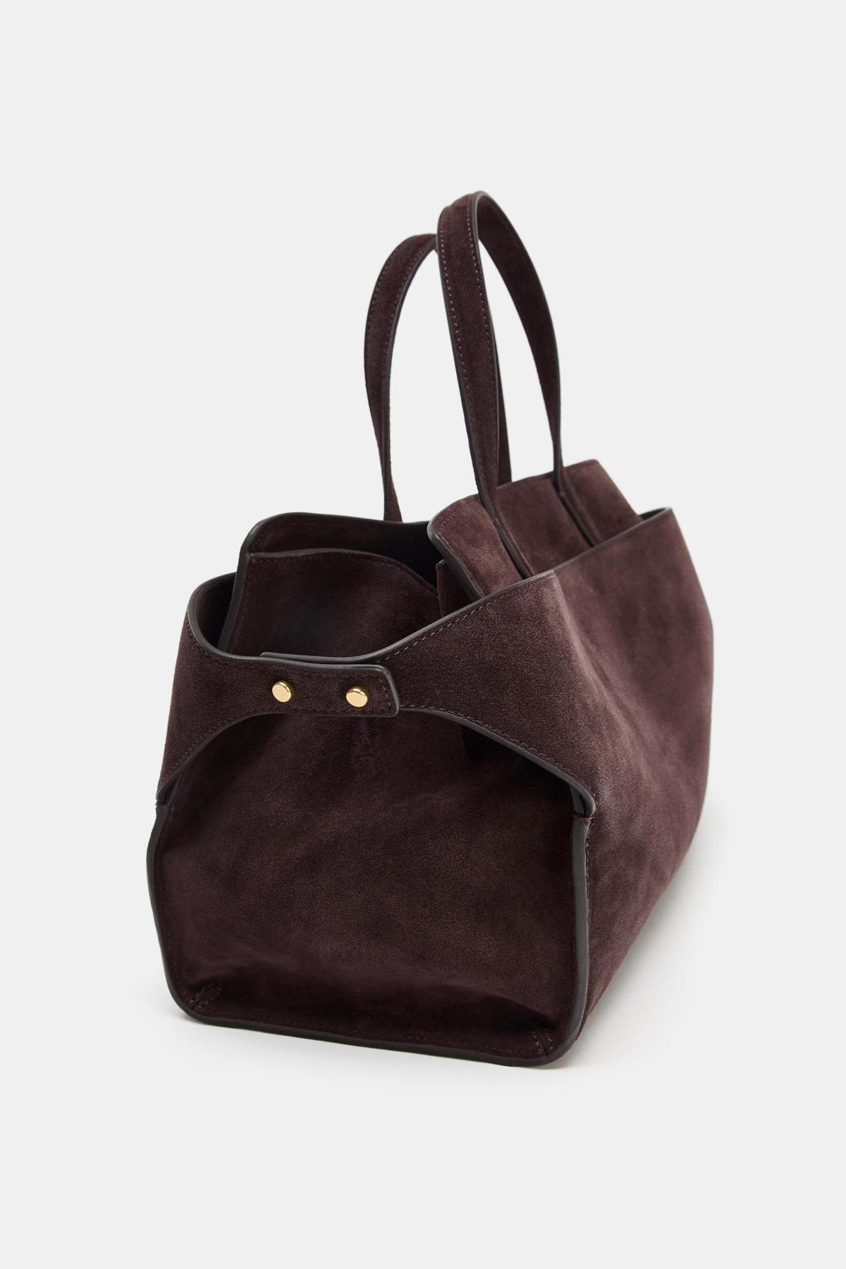 스페인샵 자라 프리미엄 레더 시티 토트백 6151/711/700 BROWN