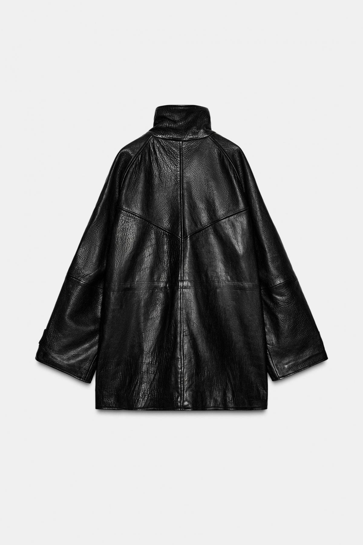 자라 하이넥 허리 조절 가죽 자켓 5479/780/800 BLACK - 4910 | 사고